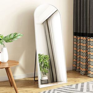 Espejo de Pie Arqueado de Aleación de Aluminio de Cuerpo Completo Contemporáneo 2025, Espejo de Pared de Doble Propósito para Dormitorio y Sala de Estar, Día de la Tierra - Product Image 6