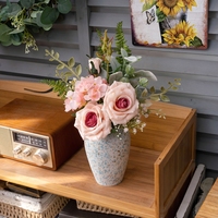 CF02041 bunga buatan buket bunga Hydrangea sutra pengaturan bunga imitasi untuk dekorasi meja kopi ruang tamu