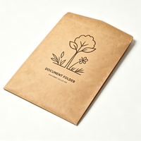 Sobre de Papel Kraft Biodegradable para Documentos, Carpeta de Archivo Ecológica con Impresión Personalizada para Almacenamiento de Papel de Oficina y Negocios