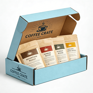Coffee Sachets Packaging for Online Brands Corrugated Mailer <b>Box</b> E Flute Foldable Mailer <b>Box</b> Custom Packaging - Product Image 4