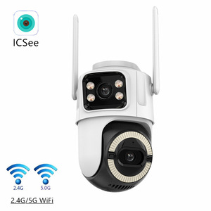 Caméra WiFi PTZ à double objectif ICSee, 1080P HD, vision nocturne, interphone vocal, stockage en nuage, surveillance extérieure - Product Image 1