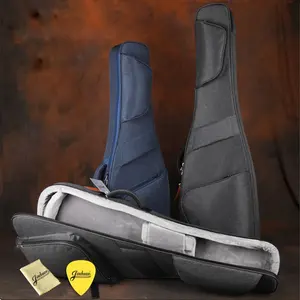 Tas gig sarung gitar elektrik, bantalan busa tebal bass akustik