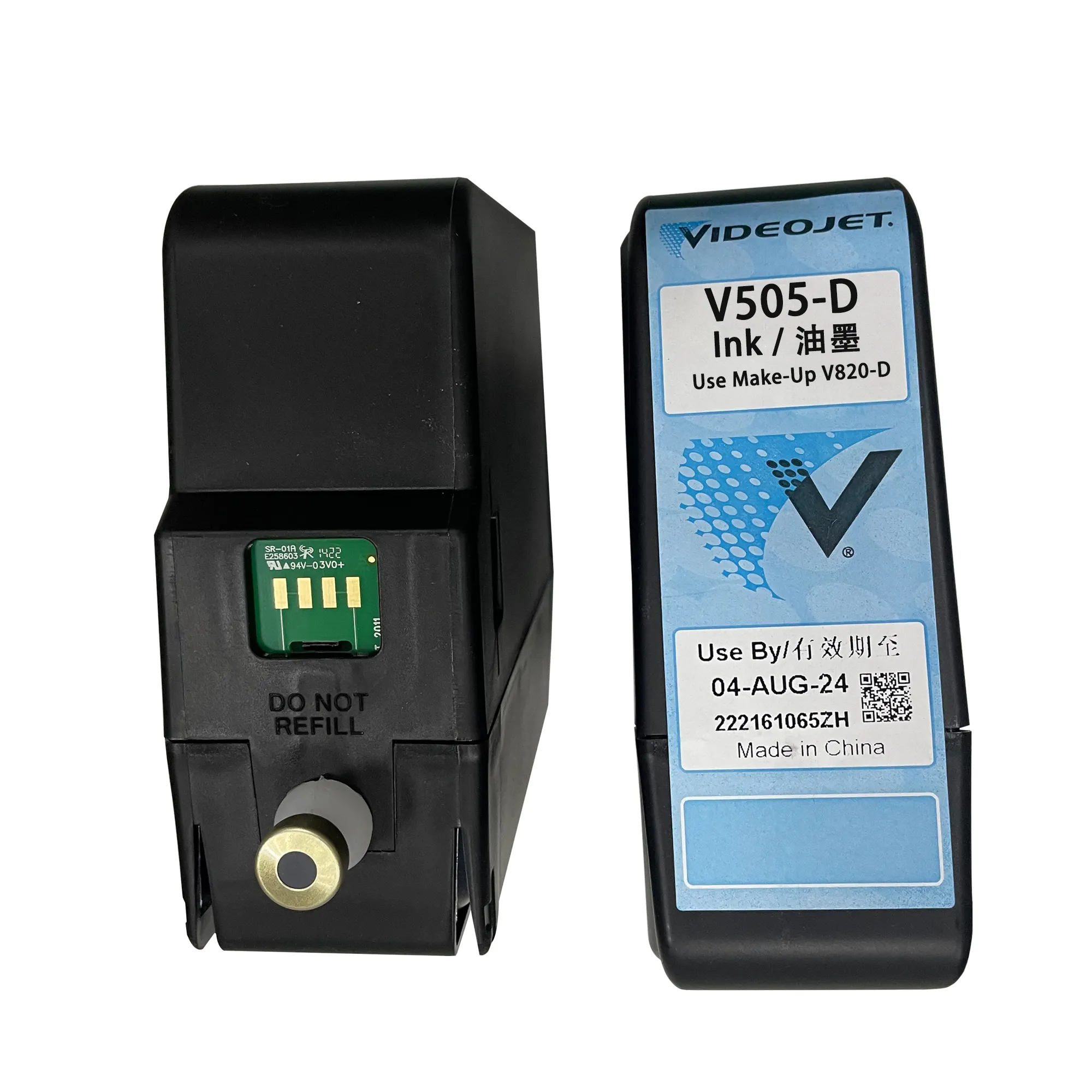 Videojet-V505-D de tinta negra, 750 ml, impresión Original de tinta en botellas de plástico y Metal para impresora de línea Videojet CIJ 1000