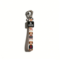 Porte-clés en métal à motif adorable de chiot Teckel avec verrou, porte-clés en caoutchouc respirant de style court personnalisé, porte-clés en plastique
