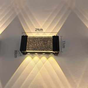 Lampe murale moderne de luxe en cristal, étanche IP65, à base d'aluminium, source de lumière LED pour hôtels et couloirs - Product Image 3