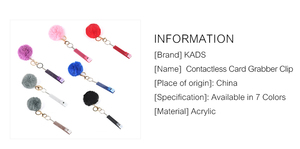 Porte-clés Pompon en acrylique, pince à cartes portable sans contact, extracteur de cartes de crédit, clip multifonctionnel pour ongles longs - Product Image 4