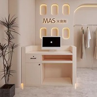 Comptoir de réception élégant et minimaliste de style européen, intégré, moderne, pour salon de beauté, mini-réception