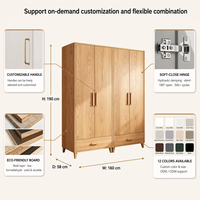 Armoire de rangement pour bébé en kit, organisateur de vêtements moderne autoportant en bois pour chambre à coucher, idéal pour villa