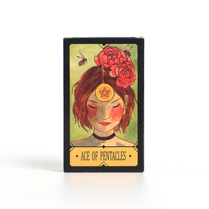 Precio barato de fábrica de China 12*7 A. C. E de Pentacles Tarot borde Chapado en <span class=keywords><strong>verde</strong></span> con guía naipes - Product Image 1