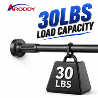 ARODDY Tringle à rideau réglable sans perçage en acier au carbone robuste de 25 mm, 70-120 cm, avec verrouillage interne