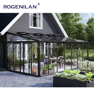Rogenilan Villa véranda électrique panoramique couverture de patio toit étanchéité terrasse structure en acier verre trempé véranda personnalisation - Product Image 3