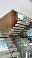 Vente en gros de garde-corps en câble d'acier en forme de spirale Escaliers tandem flottants pour salle de bains extérieure en bois PVC Applications de villas