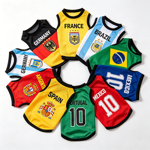 Camiseta de Fútbol Personalizada para Perros con el Emblema de la Selección Nacional de <span class=keywords><strong>Brasil</strong></span>, Uniforme Transpirable para Mascotas con Número Personalizado - Product Image 3