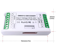 DC9-24V 4Ax4CH Mini 4 Canaux RGBW DMX 512 Décodeur Contrôleur pour RGB RGBW LED Bande