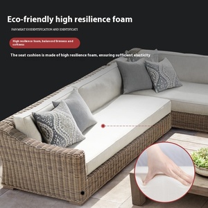 Nordique jardin étanche crème solaire rotin canapé ensemble moderne extérieur Patio terrasse loisirs meubles Durable pour balcon véranda - Product Image 4