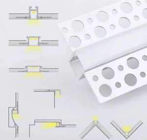 Profilé en aluminium pour éclairage LED mural, extrudé, fin, <span class=keywords><strong>blanc</strong></span> argenté ou noir - Product Image 4