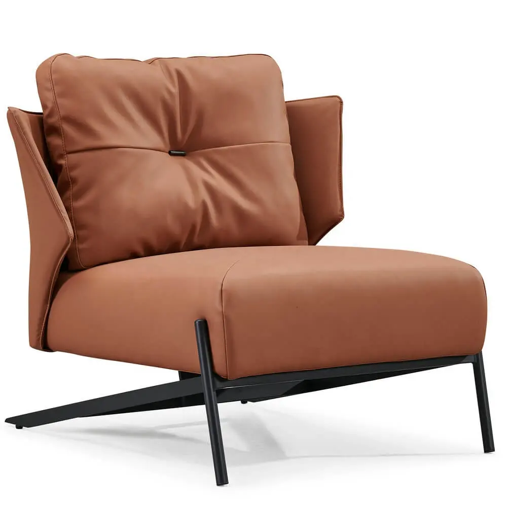 Chaise paresseuse créative en cuir italien, meuble de loisirs, Design, à la mode, Orange, pour salon, pour maison