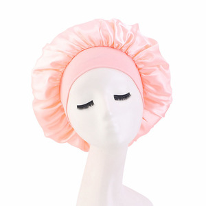 Qualité Élastique Femmes Tête Bonnets Avec Bord Wrap Écharpe <span class=keywords><strong>De</strong></span> Luxe Soie Satin Attacher Jumbo Cheveux <span class=keywords><strong>Bonnet</strong></span> <span class=keywords><strong>Bonnet</strong></span> <span class=keywords><strong>De</strong></span> <span class=keywords><strong>Nuit</strong></span> TJM-301 - Product Image 5