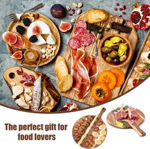 Vassoio per uova alla diavola 24 fori, vassoio per uova con diavolo in legno di Acacia reversibile, salumi rotondi spessi piatti per uova alla diavola - Product Image 5