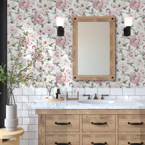 Creation Of Time And Space Peel Stick Wallpaper Floral Pink Self Adhesive For Bedroom <b>Wall</b> <b>Covering</b> - Product Image 2