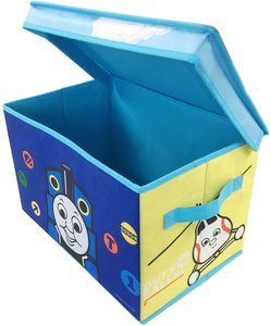 Large Capacity Lid Foldable Fabric Canvas Box Collapsible Bin Cute Toy Storage Box