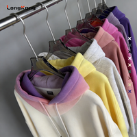 Sweat-shirts à capuche pour hommes en gros, couleur unie, respirants, pull-overs, impression de logo personnalisé, 100 % coton 300g