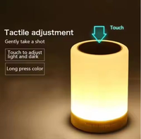 Haut-parleurs portables sans fil rechargeables à piles, commande tactile, lumière LED colorée, lampe de chevet