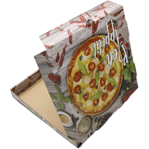 Boîte à pizza en carton ondulé rectangulaire et carrée sur mesure avec logo CMYK pour pizzas surgelées de 6, 7, 8, 10, 14 et 18 pouces - Product Image 1