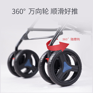 Cochecito de bebé reclinable, ligero, plegable, de cuatro ruedas, tipo paraguas, con respaldo rígido y cinturón de nailon reforzado para - Product Image 3