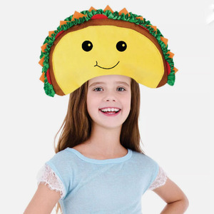 Fun Halloween Costume Accessory Plush Taco Hat Cinco <strong>De</strong> Mayo Party <strong>Supplies</strong> Decorations Crazy Silly Hat for Kids and Adults - Product Image 3