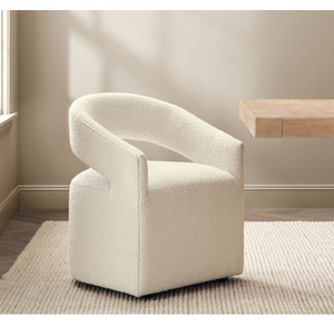Sillas de Comedor Modernas de Tela Blanca, Muebles para el Hogar, Sillón <span class=keywords><strong>Tapizado</strong></span> con Respaldo Abierto - Product Image 1