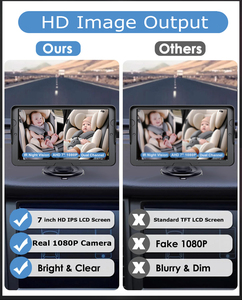 Nouvelle <span class=keywords><strong>caméra</strong></span> de voiture pour bébé <span class=keywords><strong>pas</strong></span> chère avec écran LCD TFT 7 pouces et double <span class=keywords><strong>caméra</strong></span> 1080p vision nocturne filaire - Product Image 5