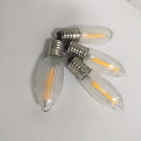 Bombilla LED de Filamento de Repuesto para Navidad, 0.2W, E10, 23V 34V, Bombilla de Luz de Vela Miniatura, Bombilla LED de Vidrio Rayado C6 para Lámpara de Puente