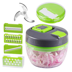 เครื่องหั่นผักอเนกประสงค์ <span class=keywords><strong>2</strong></span> <span class=keywords><strong>in</strong></span> <span class=keywords><strong>1</strong></span> แบบดึงเชือก สำหรับหั่นกระเทียม หัวหอม และผักอื่นๆ - Product Image 1