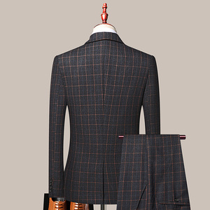 Nuevo <span class=keywords><strong>Traje</strong></span> de Hombre 2026 de 3 Piezas: Blazer, Pantalón y <span class=keywords><strong>Chaleco</strong></span> a Cuadros, Corte Slim, Formal - Product Image 3