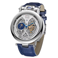 Montre mécanique squelette de luxe à fond transparent, tourbillon automatique, montre-bracelet pour homme, mode, à remontage automatique