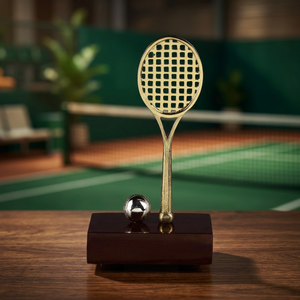 Trophée sportif portable en laiton avec souvenir de tennis gravé - Product Image 2