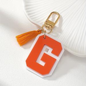 Porte-clé<span class=keywords><strong>s</strong></span> tendance en acrylique style bohème avec pompon et initiale simple, 26 lettres anglaises, marque <span class=keywords><strong>AIMEE</strong></span>, logo numérique personnalisé - Product Image 5