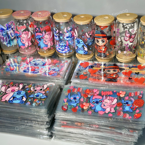 <span class=keywords><strong>Gros</strong></span> Enveloppes UV DTF pour Tasses 16 oz en Vrac pour la Saint-Valentin, Transfert de Couleur, Motif Dessin Animé, Film pour Verres, Gobelets, Mugs Lavables - Product Image 2