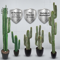 OH ARTS Cactus Saguaro Artificiel Anti-UV, Plante de Cactus Colonne Artificielle en Pot pour Aménagement Paysager Extérieur et Décoration Moderne