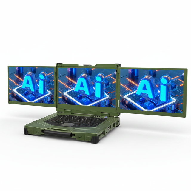 3 Screen Industrial Rugged Pc 15.6 Inch Aluminum Alloy Body Intrinsically Safe Waterproof Notebook