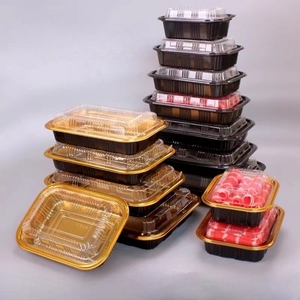 Boîtes en plastique pour sushis <span class=keywords><strong>de</strong></span> qualité alimentaire 840 Gold avec couvercle pour emballages <span class=keywords><strong>de</strong></span> bento, <span class=keywords><strong>de</strong></span> viande, <span class=keywords><strong>de</strong></span> collations, <span class=keywords><strong>livraison</strong></span> à emporter - Product Image 6