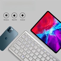 Kit Clavier et Souris Ergonomique Portable Ultra Fin Sans Fil 2,4 GHz avec Rétroéclairage LED 78 Touches 1200 DPI Rechargeable pour Bureau et Domicile