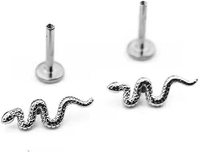 Européen et américain petit serpent lèvre ongle lèvre anneau serpent oreille os ongle 316 acier inoxydable anti-allergie corps piercing bijoux