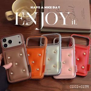 כיסוי טלפון חדש מעור עם ניטים ופנינים לאייפון 17 פרו מקס, יוקרתי, דגם סִגְנוֹן 16פרו 14 קריאייטיב 17, כיסוי מגן נגד נפילות - Product Image 6