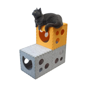 Fabrik Großhandel Wasch bar Komfortabel Rund Warm Beruhigend Kauen Proof Flet Katzenkopf Hunde höhle Katze Haustier Betten - Product Image 1