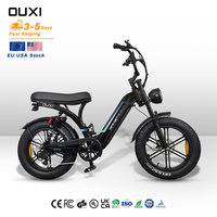 Vélo électrique OUXI gris acier style cyclomoteur, moteur roue arrière 250W, batterie 48V 16.7Ah, 80 km par charge. Vélo de livraison électrique Q8