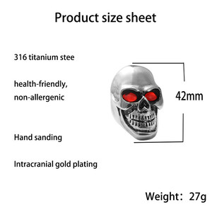 Skeleton <b>Skull</b> <b>Ring</b> Silver Men's Punk Jewelry Retro Style 27042 - Product Image 5