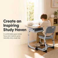 Meubles scolaires modernes en métal, ensembles scolaires réglables pour enfants, table en bois avec tiroir, tables et chaises pour enfants pour l'école