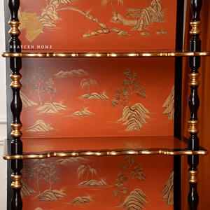 Muebles chinos, gabinete antiguo de madera maciza, gabinetes de esquina de sala de estar pintados a mano, escaparate para exhibición de colección en casa - Product Image 2